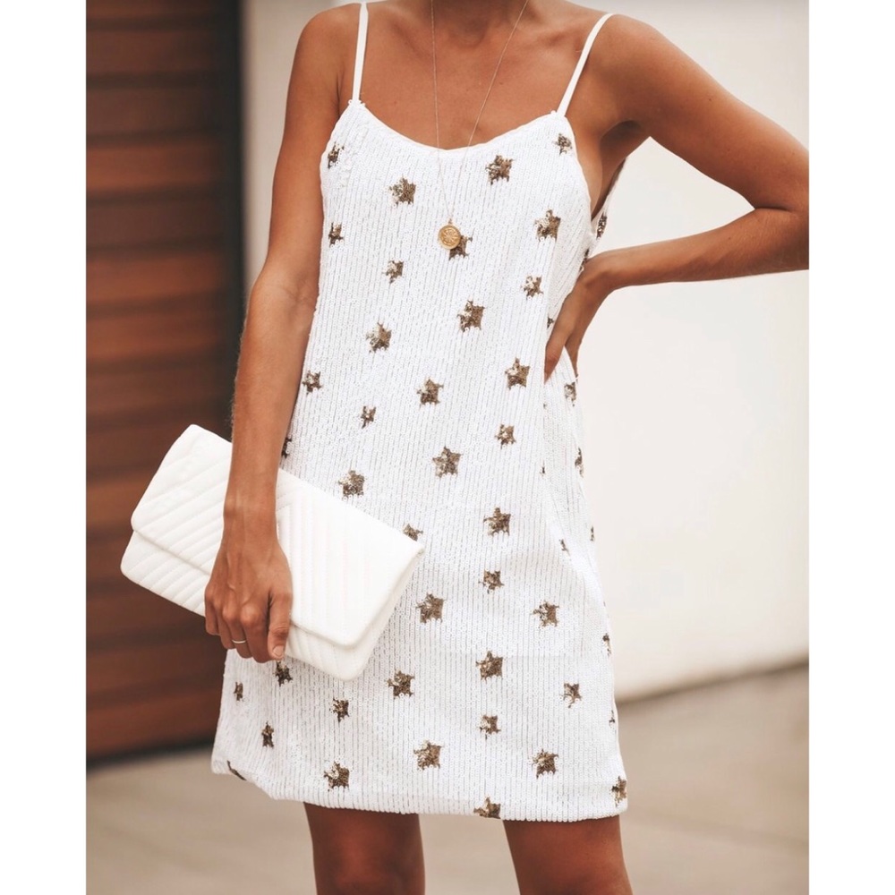 Make A Wish Star Sequin Shift Dress